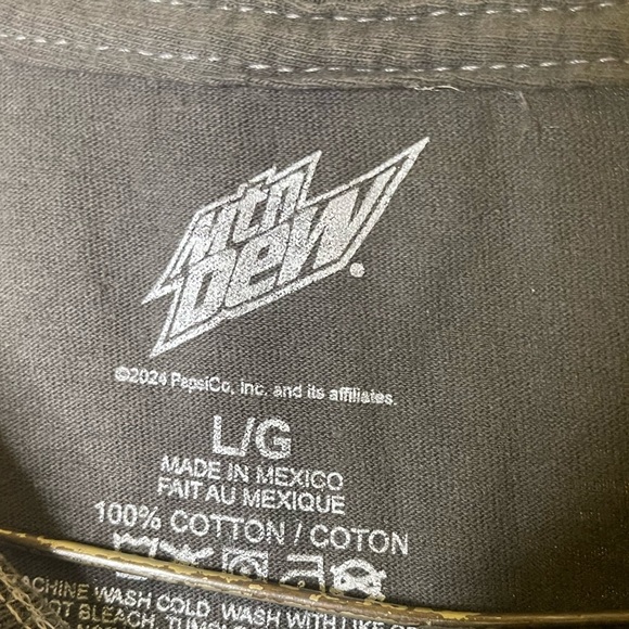NEW Mountain Dew Metal Logo T-Shirt Vintage Cotton Tee Vintage Style Racing L - Picture 6 of 7